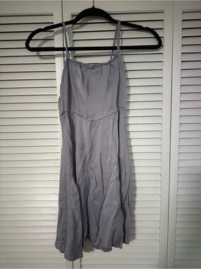 Anthropologie Lavender-Slate Slip Mini Dress